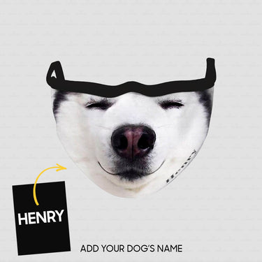 Personalized Dog Gift Idea - Husky Silly Face Zoom In For Dog Lovers - Cloth Mask